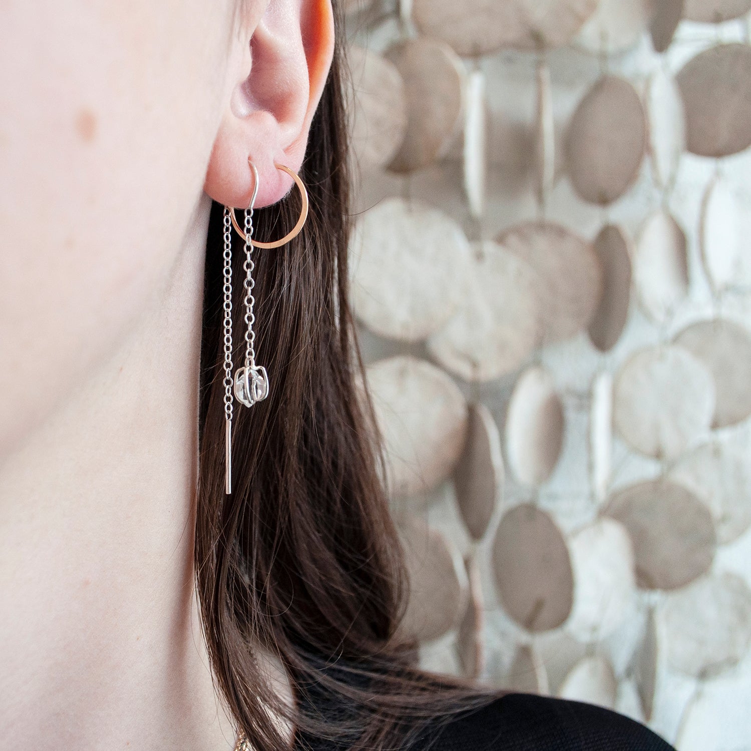 14k Yellow Gold Diamond Thread-Through Hoop Earrings – Alexandra Marks  Jewelry